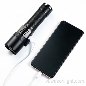 WASON XHP99 đèn flash mạnh nhất USB-C Đèn pin tay bằng nhôm có thể thu phóng được